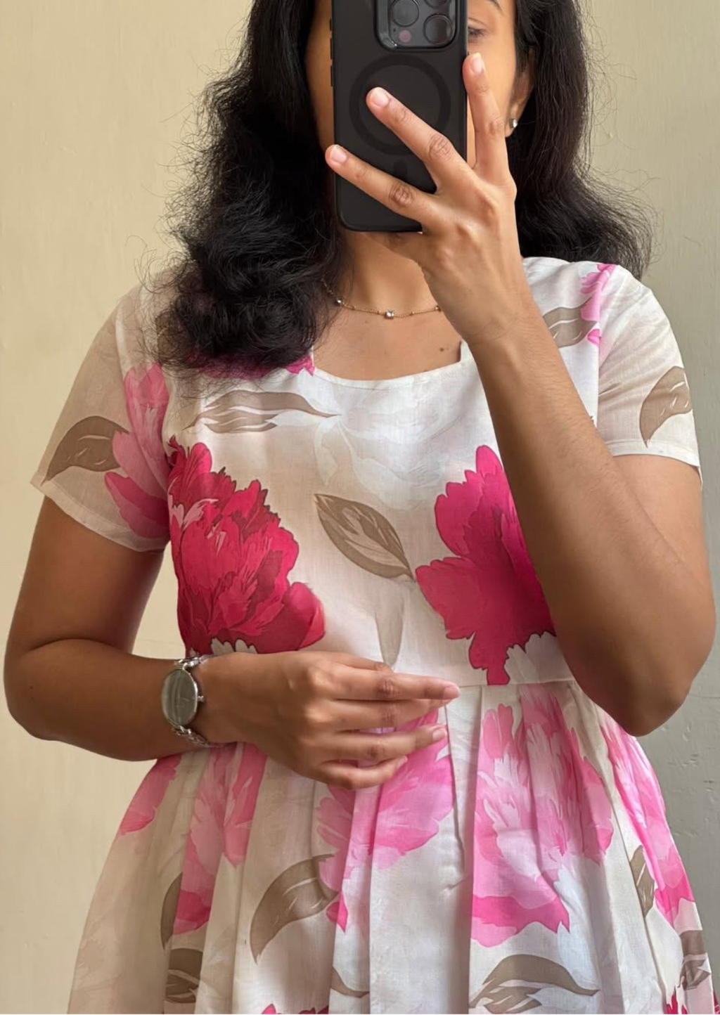 Gulabi Pushpanjali Soft Cotton Dress-2