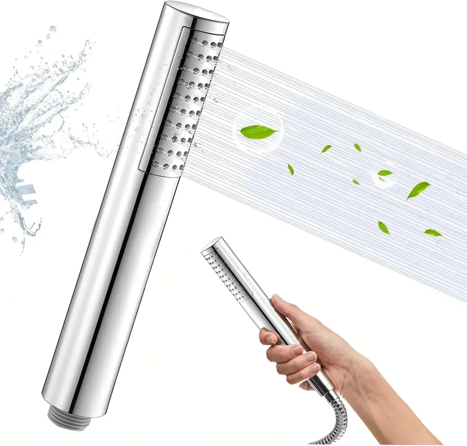 Peak Abs Chrome Finish Hand Shower With 1.5 Meter 304- Grade Stainless Steel Hose Pipe & Hook-0