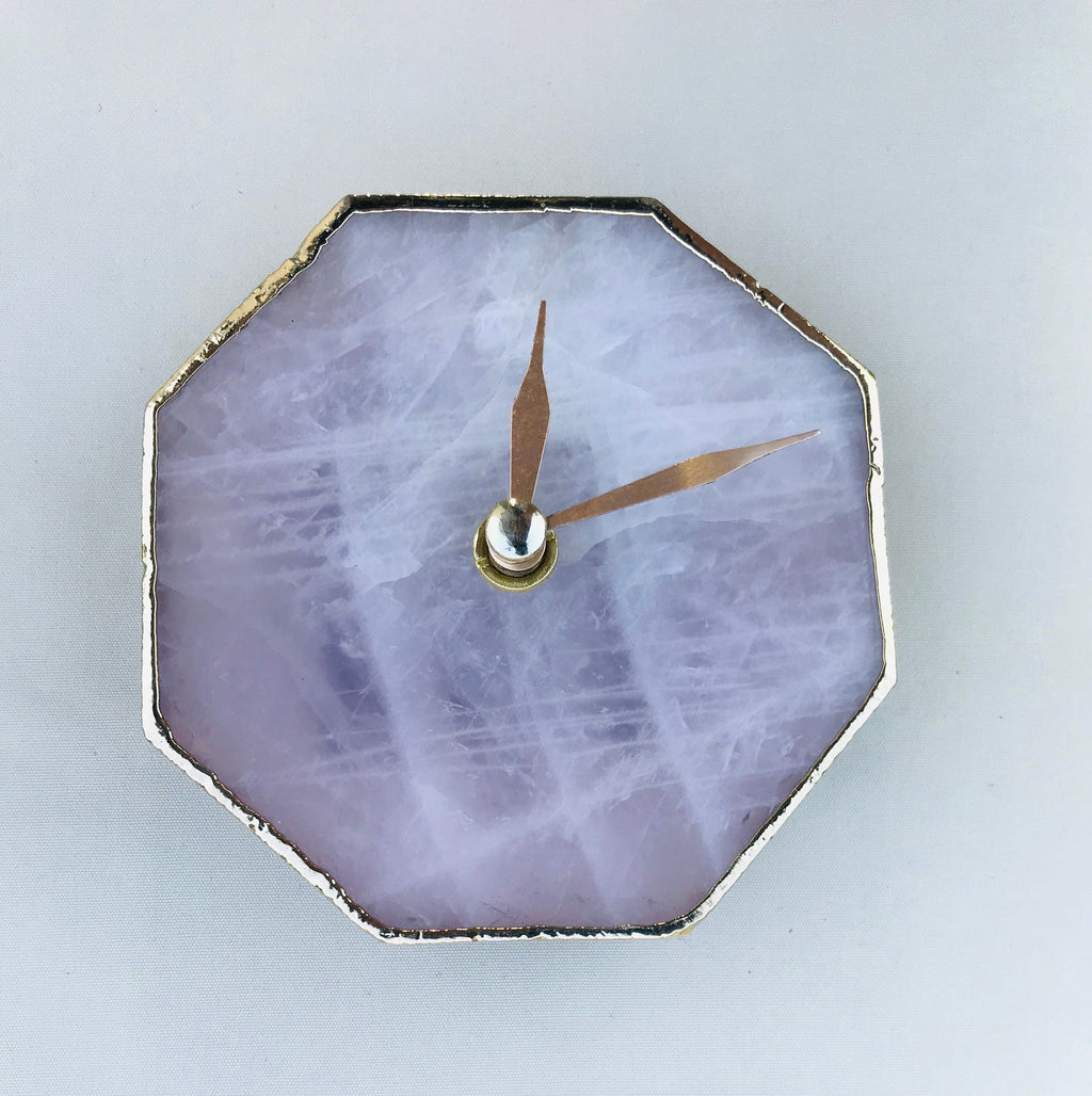 Rose Quartz Octagon Wall/Desk Clock/Personalised Momento-2