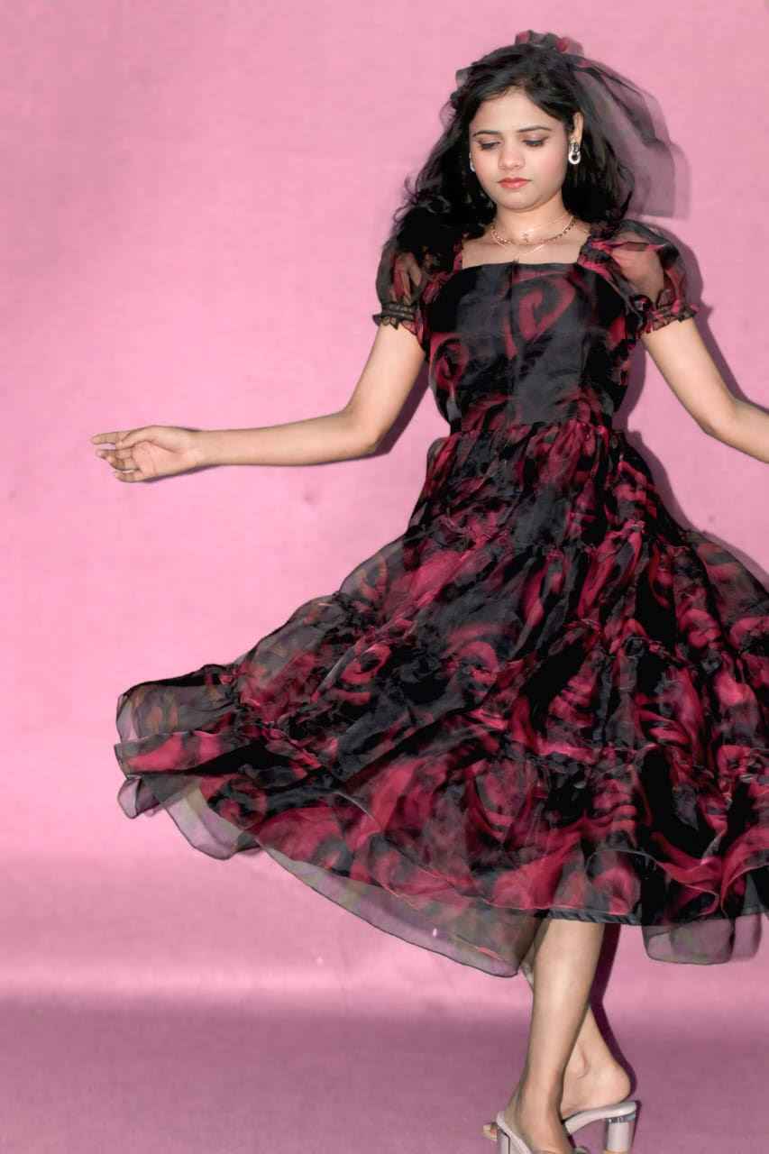 Victorian Glamour Floral Organza Dress-3